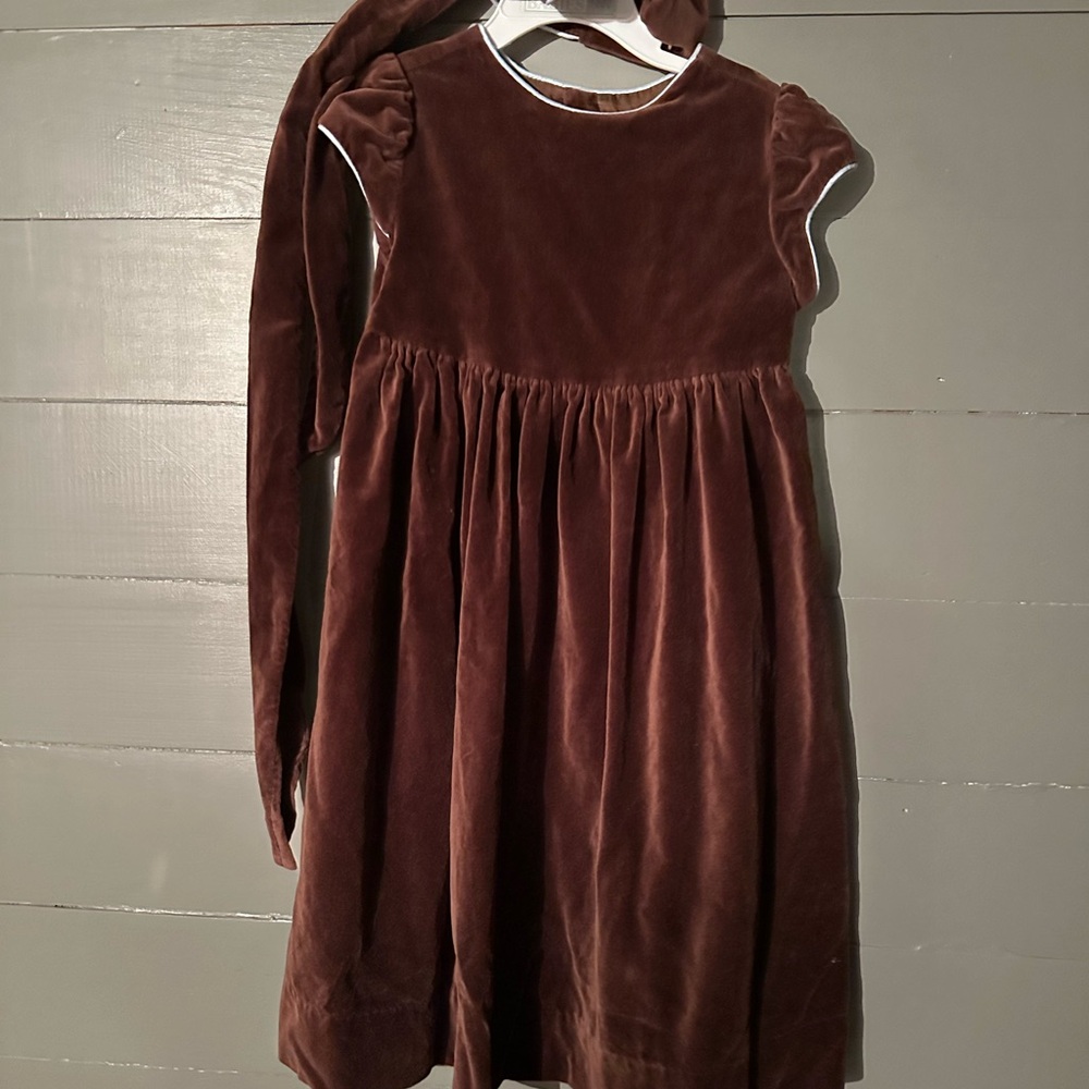 Chic Velvet Dress with Matching Bow